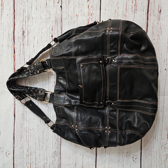 Laundry By Shelli Segal Espresso Goat Leather Tote Large - Picture 9 of 17